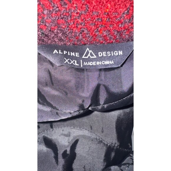 NWT Alpine Design Men XXL Red & Black Plaid Flannel Polyester Jacket - Picture 4 of 16